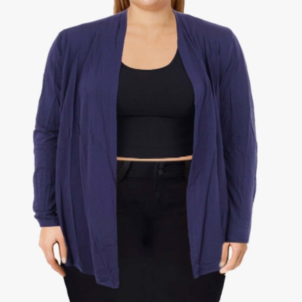 NWT Casual Lightweight Long Sleeve Cardigan Soft Drape Open Front Dusters